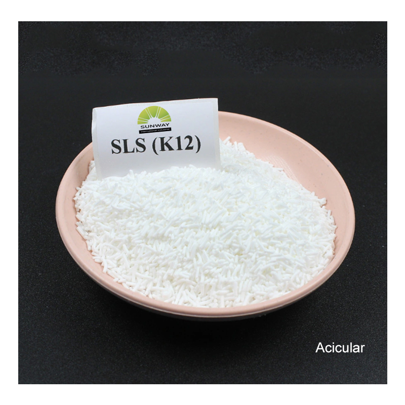 SUNWAY سرفیکٹنٹ کیمیکل سوڈیم لوریل سلفیٹ Sls K12 پاؤڈر سوئی 92% 93%