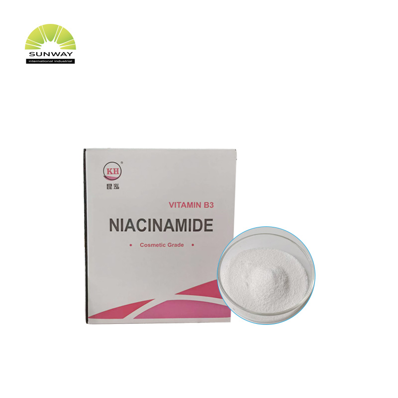 سیرم کو چمکانے کے لیے فیکٹری سپلائی کاسمیٹک خام مال Niacinamide وٹامن B3 پاؤڈر
